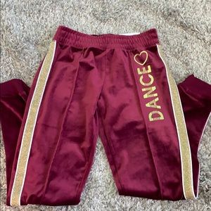 Justice velour jogger pants size 12.